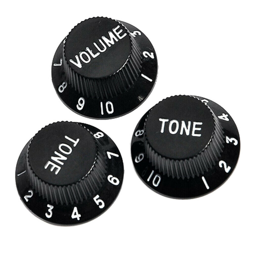 3x Plastic Electric Guitar Speed Control Knobs with Numbers DIY