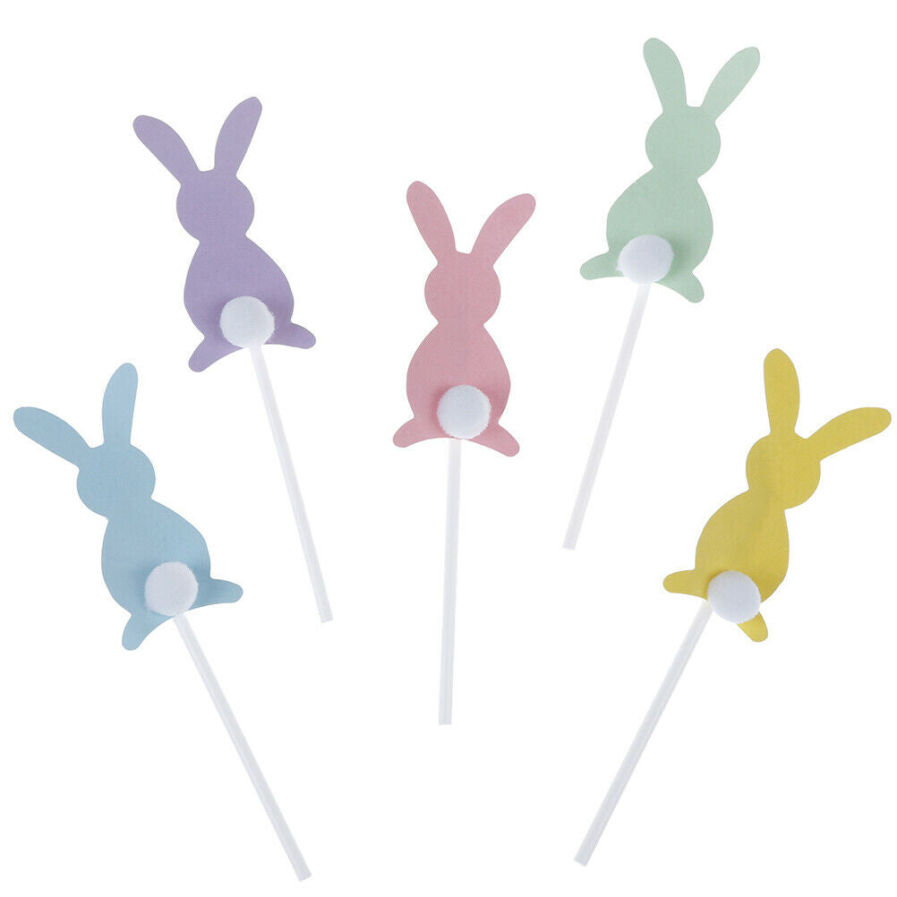 5pcs/set easter bunny eggs trees long ears rabbit cake toppers party suppl.l8