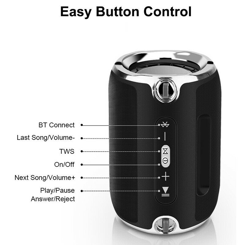 S518 Bluetooth Speaker Portable Column Super Bass Stereo for Computer PC SpeakE2