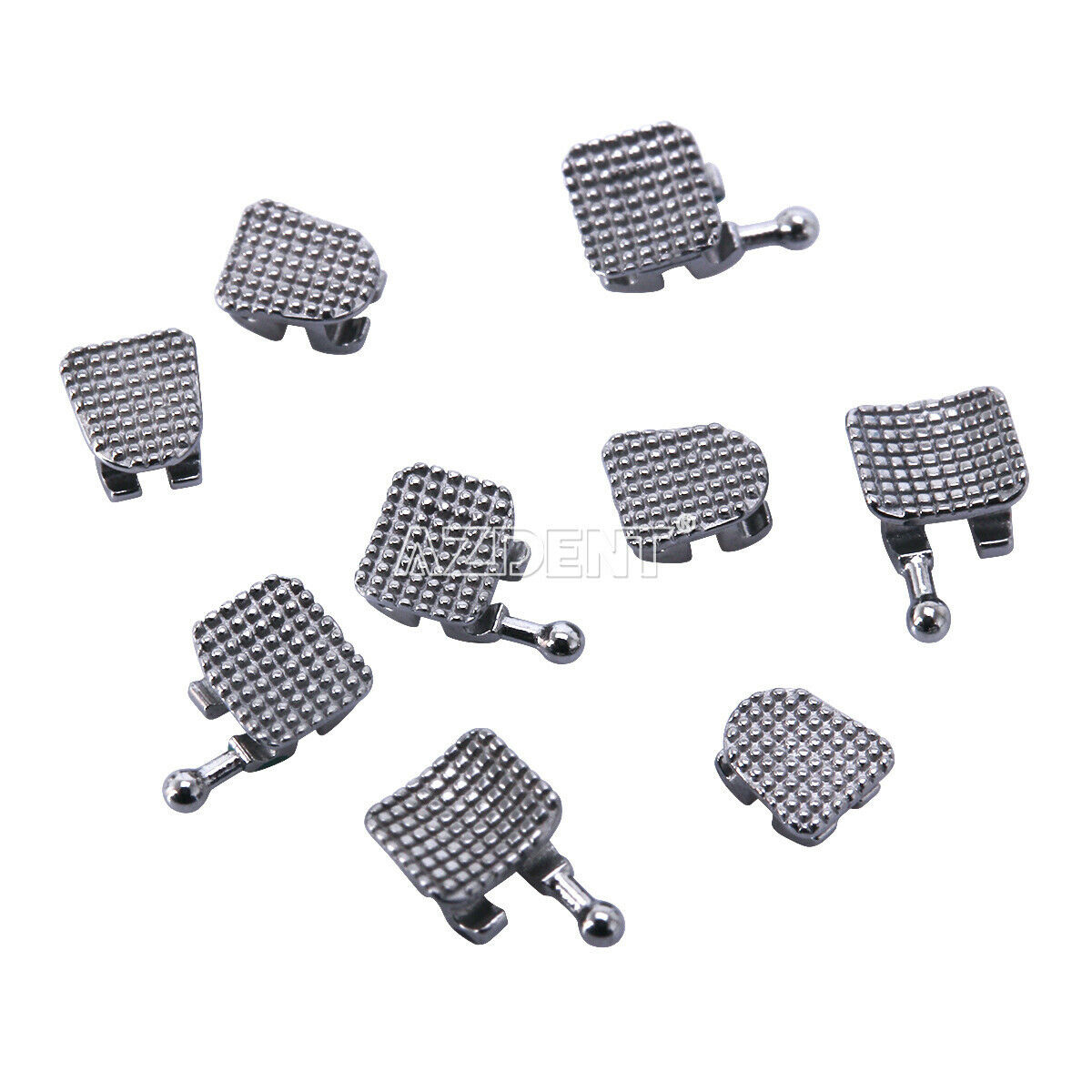 100X AZDENT Dental Dental Metal Brackets Braces MIM Mini MBT.022 Hooks 3 4 5