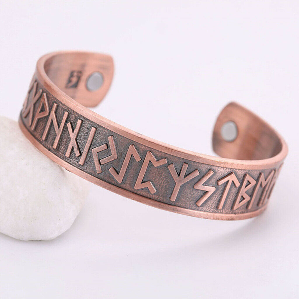 2pcs Alloy Nordic Viking Scandinavian 24 Runes Bangle Amulet for Men Women