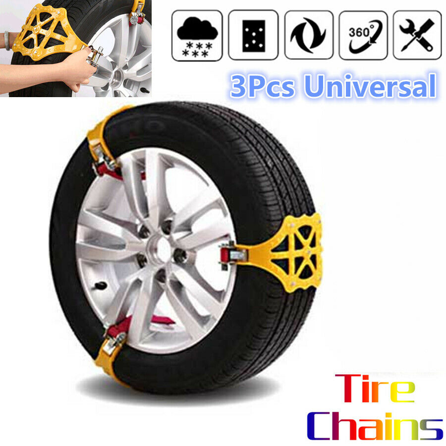 3 PCS Snow Tire Chain for Car Truck SUV Anti-Skid Emergency Winter Driving