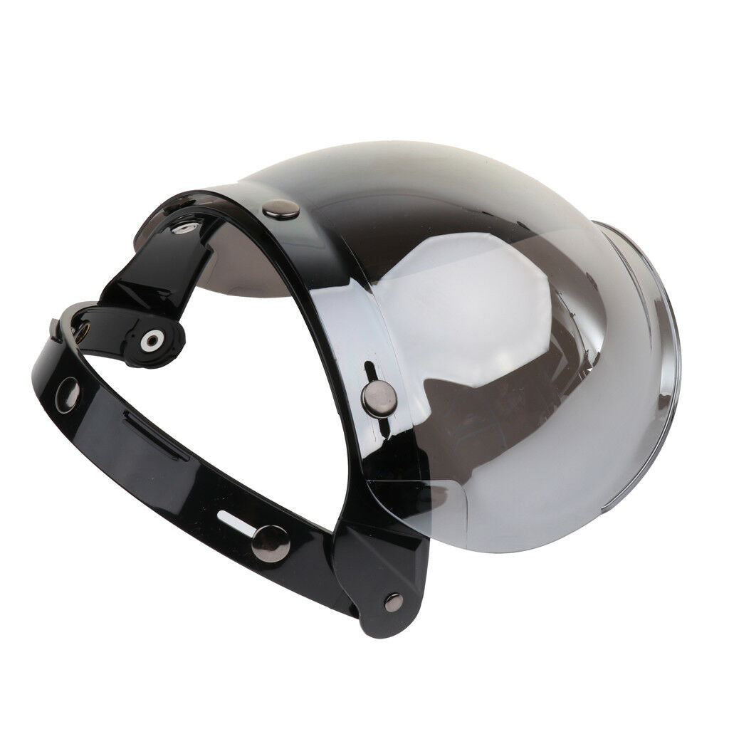 Motorcycle Flip Up 3 Snap Bubble Visor Dirt Bike Helmet Face Wind Shield