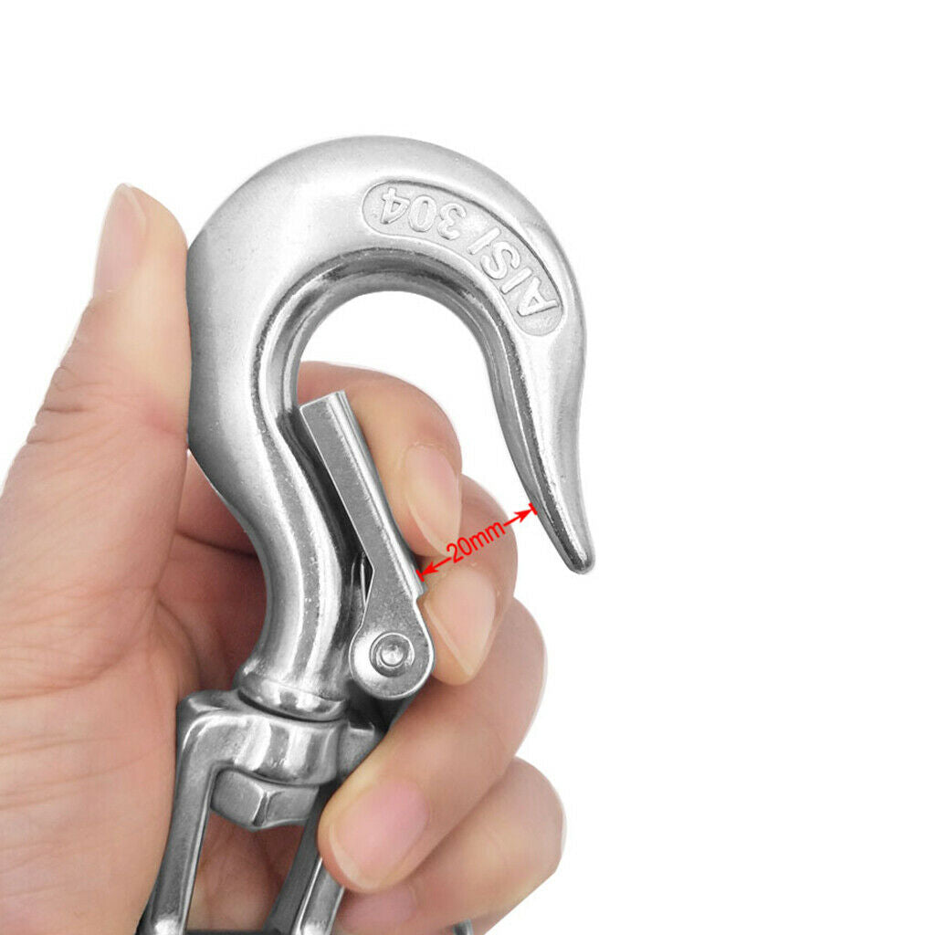 Rustproof Stainless Steel Rotary Spring Snap Hooks Boat Anchor Rigging Clip
