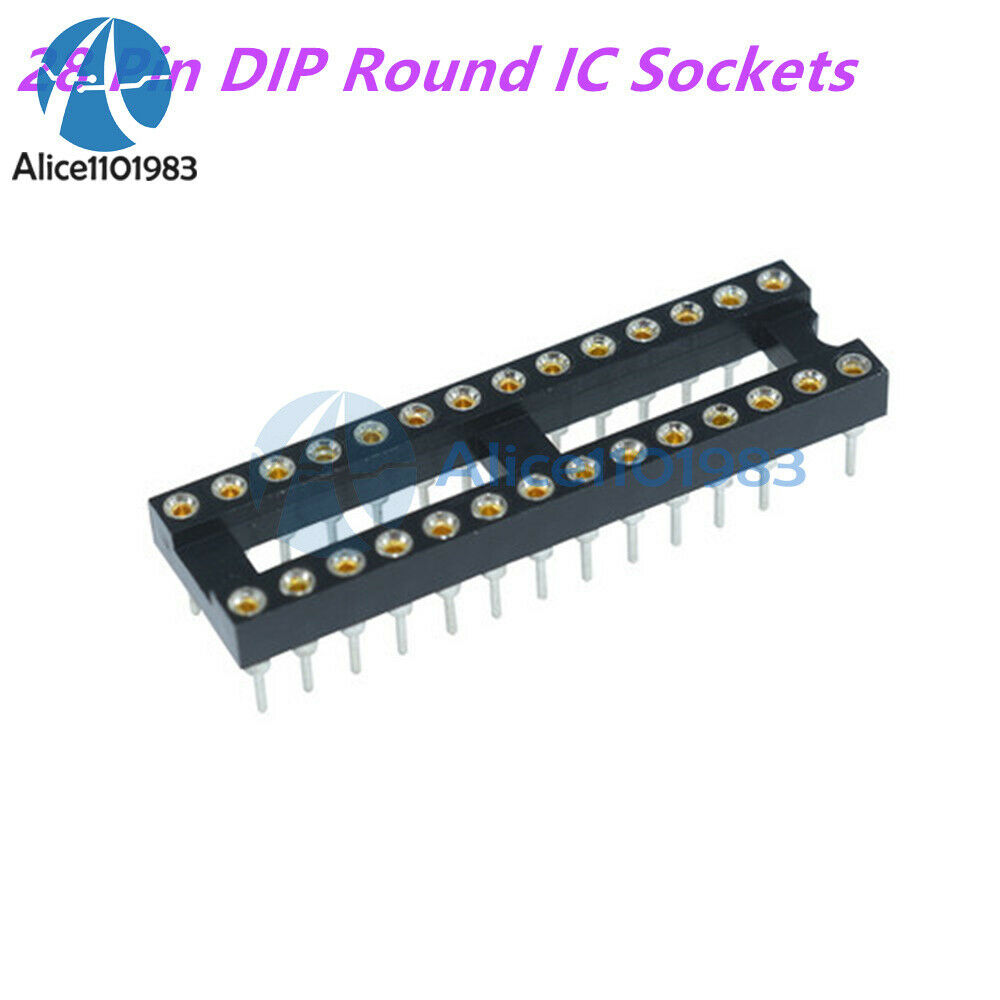 2PCS 28 Pin DIP SIP Round IC Sockets Adaptor Solder Type Narrow
