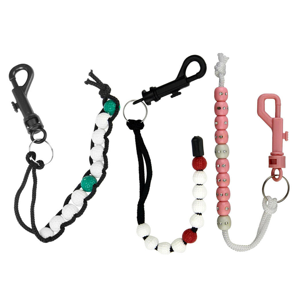 3PCS Golf Stroke Putt Ball Bead Scoring Score Counter Keeper W/ Clip Club