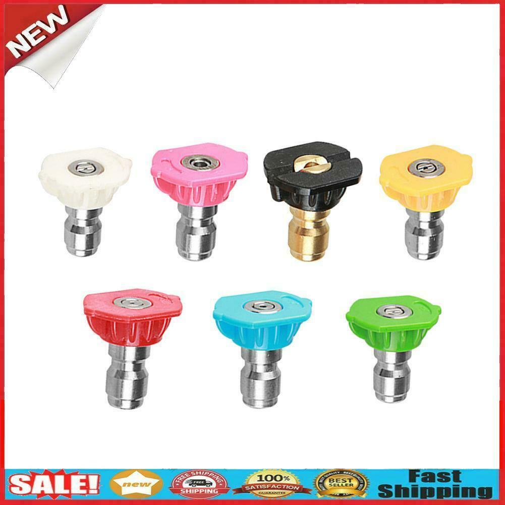 7pcs 1/4 inch High Pressure Washer Car Jet Lance Spray Nozzles Tip 7 Color @