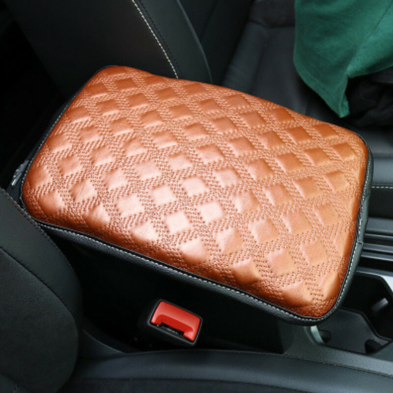 Universal Car SUV Armrest Pad Cover Auto Center Console PU Leather Cushion Handy