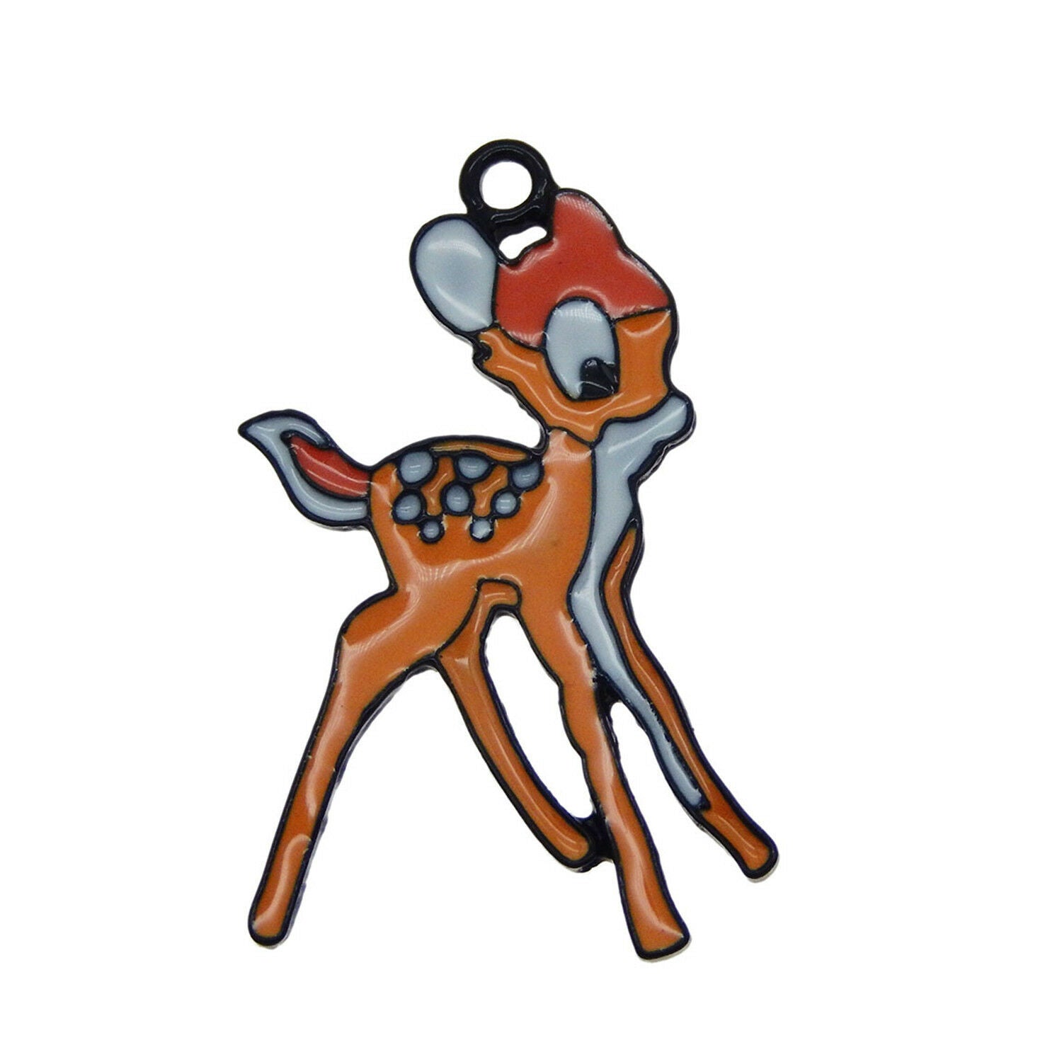 6 pcs Colorful Enamel Metal Deer Charms Pendants 35x19 mm Jewelry Accessories