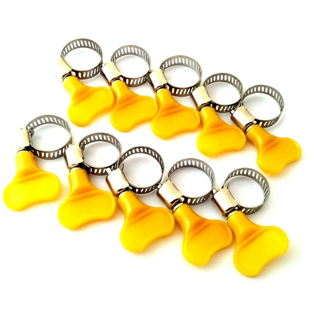 2X 10pcs Adjustable Stainless Steel Hose Clamp Handle fit 8-32mm for Water Tube