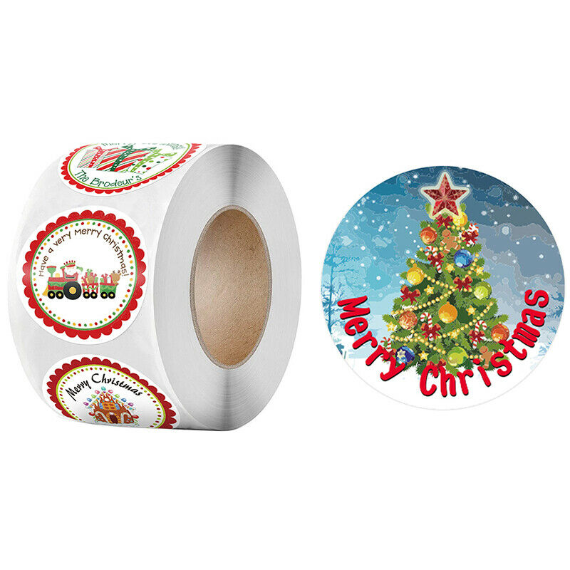 500Pcs/lot Merry Christmas Stickers Roll 4 Styles Card Label Sealing Stic.l8