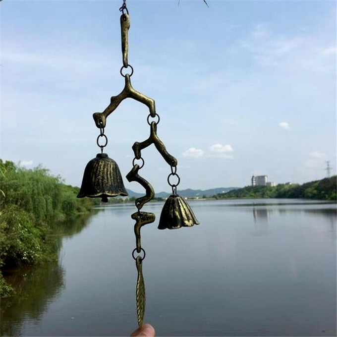 Iron Wind Chime Metal Aeolian Bell Wall Room Outdoor Hang Home Decoration Retro