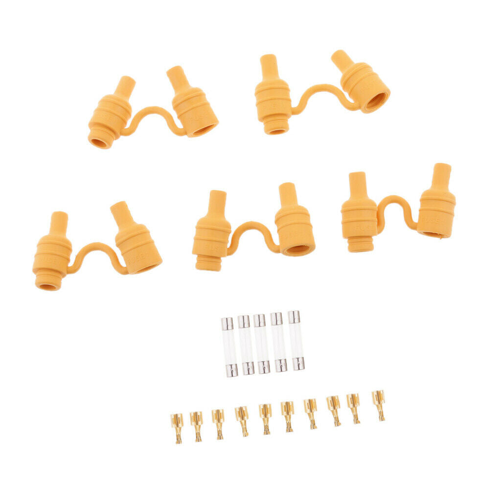 5 Sets of 6x30mm AGC Glass Fast Blow Fuseholder Box Kit Inline Connector