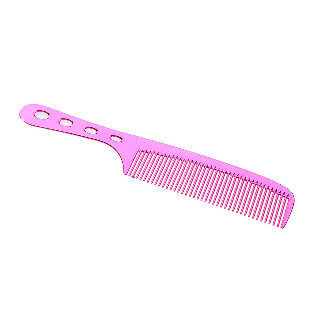 Space Aluminum Antistatic Haircutting Styling Barber Comb for Women Fuchsia