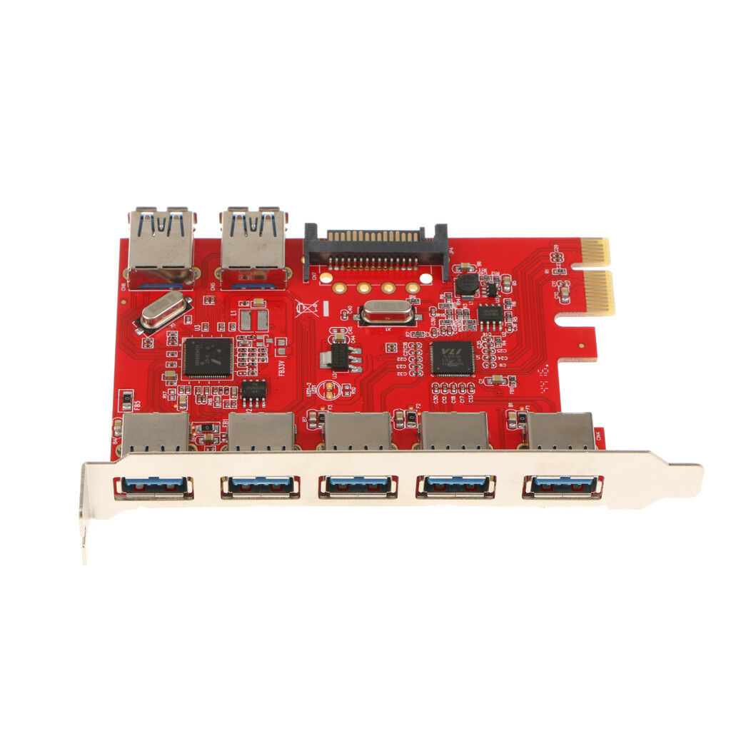 PCI-E to 7 Port USB3.0 HUB PCI Express Expansion Card Adapter 5 Gbps Speed
