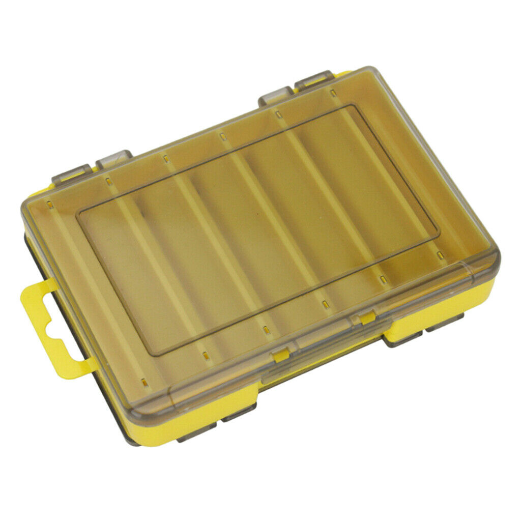 2X Squid Jig Box Both Side Storage Lure Case Holder Yellow 12 Compartments