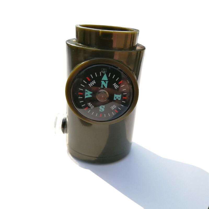 7 in 1 Military Emergency Whistle Kit SOS Survival Compass LED Light Outdoor