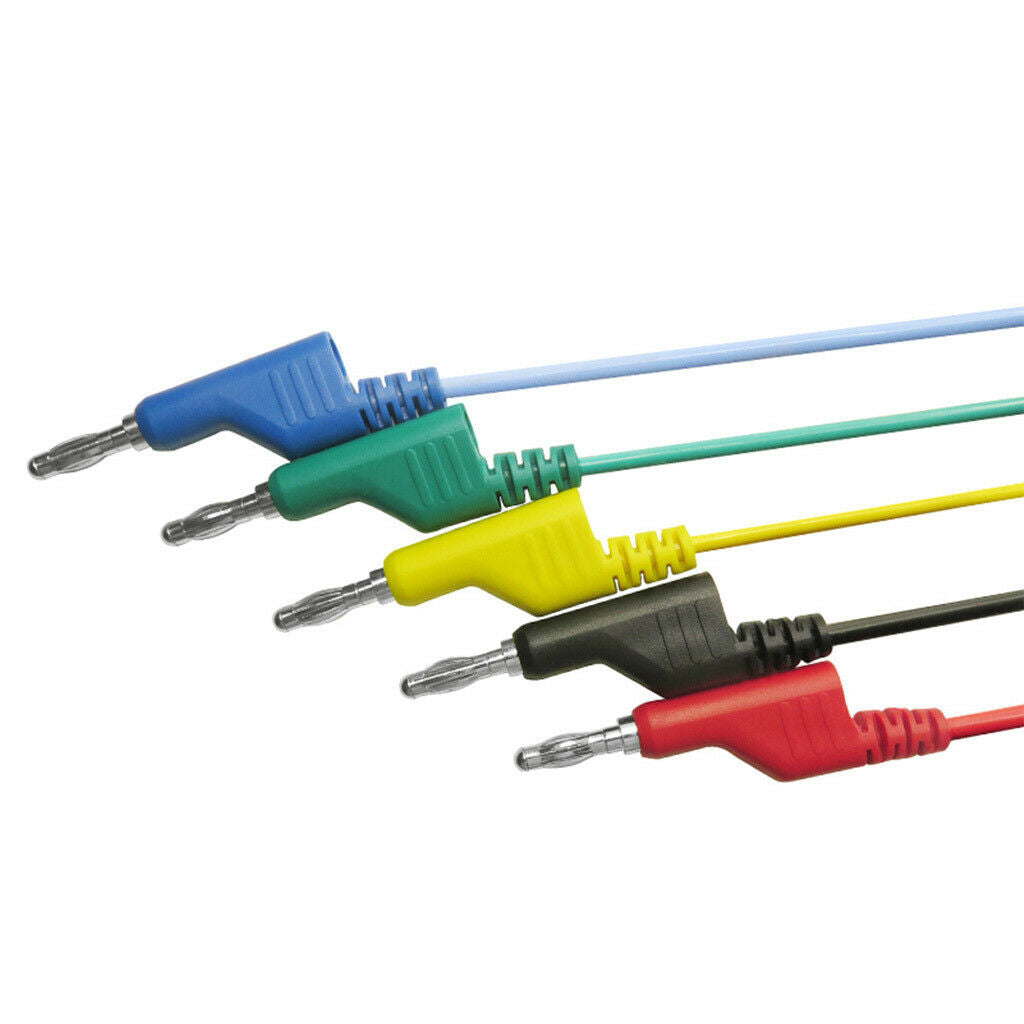 Pack of 5 P1036 Banana to Banana Test Cable Plug Lead Plug Probe Cable