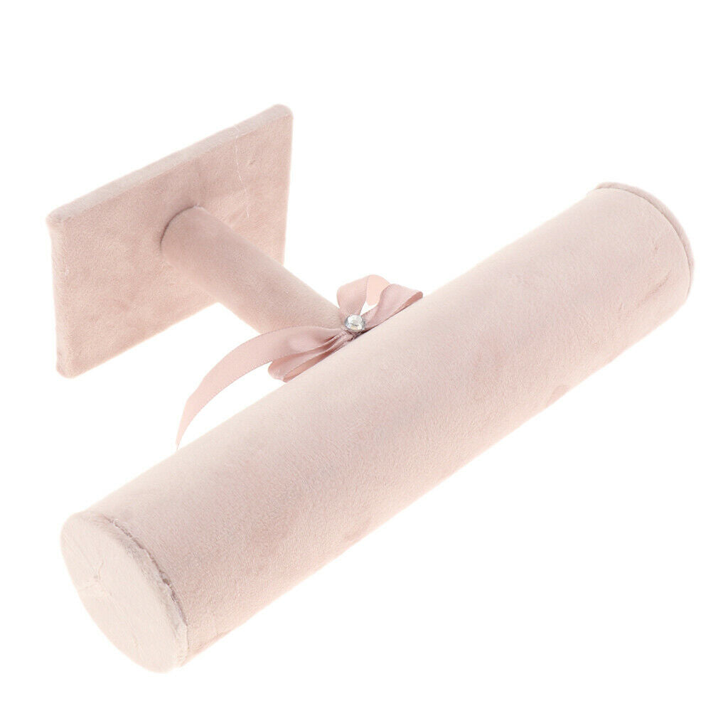 2X T-bar Jewelry Bracelet Bangle Watch Display Stand Holder Pink
