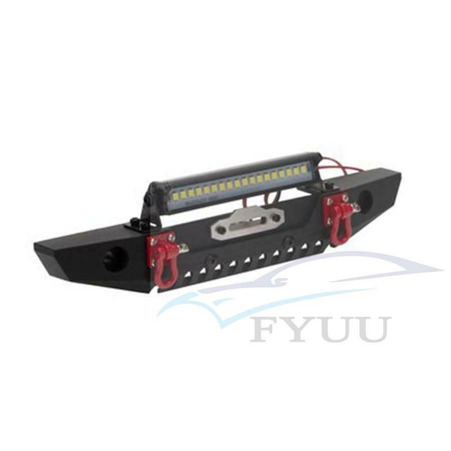 Metal Front Bumper & LED Lighting System for 1/10 RC TRX4 Axial SCX10 & SCX10 II