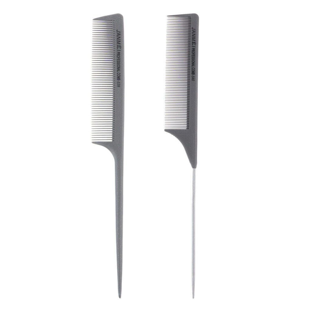 2x Salon Barber Teasing Sectioning Styling Combs Coloring Pintail Brush Comb
