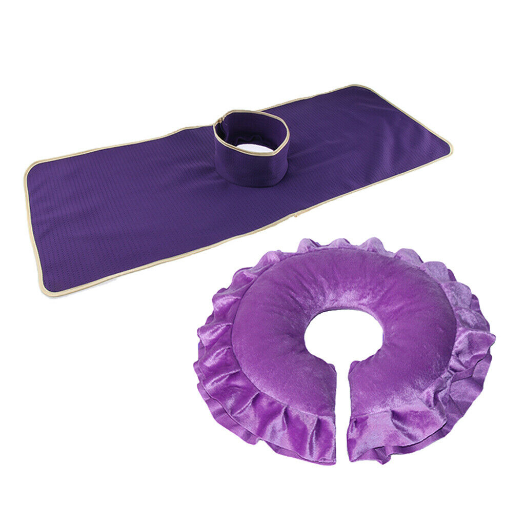 Zip Closure Massage Face Cradle Pillow w/ Reusable Bed Pad Sheet Cover Kit with