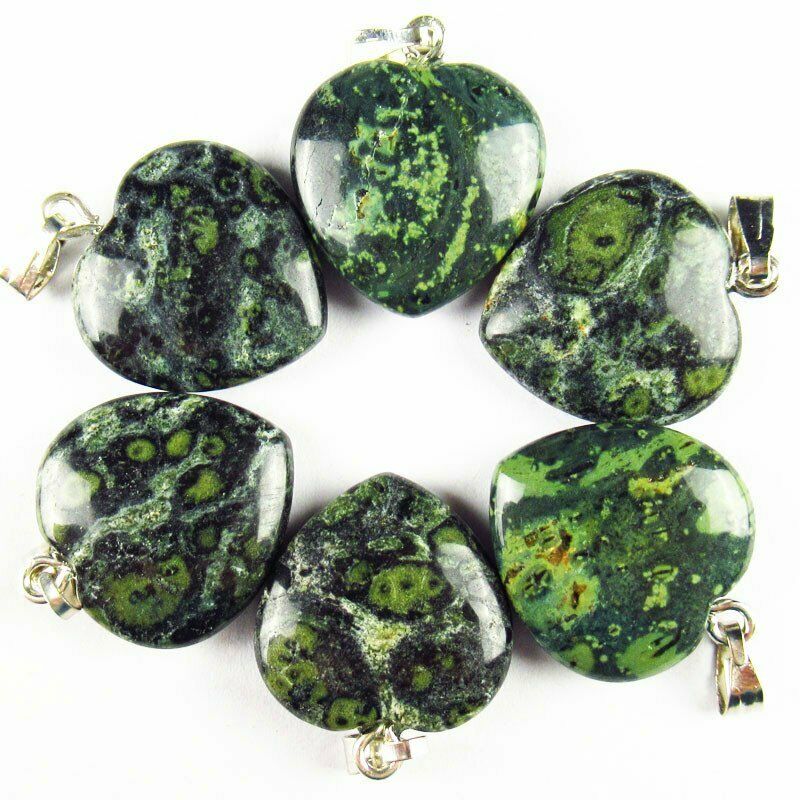 10pcs 20x20x6mm Natural Kambaba Jasper Heart 39g Pendant （send randomly）A-234SK
