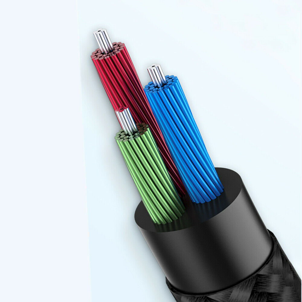 3.5mm Nylon Braided Cable Audio Auxiliary Input Adapter Male to Male AUX Cord