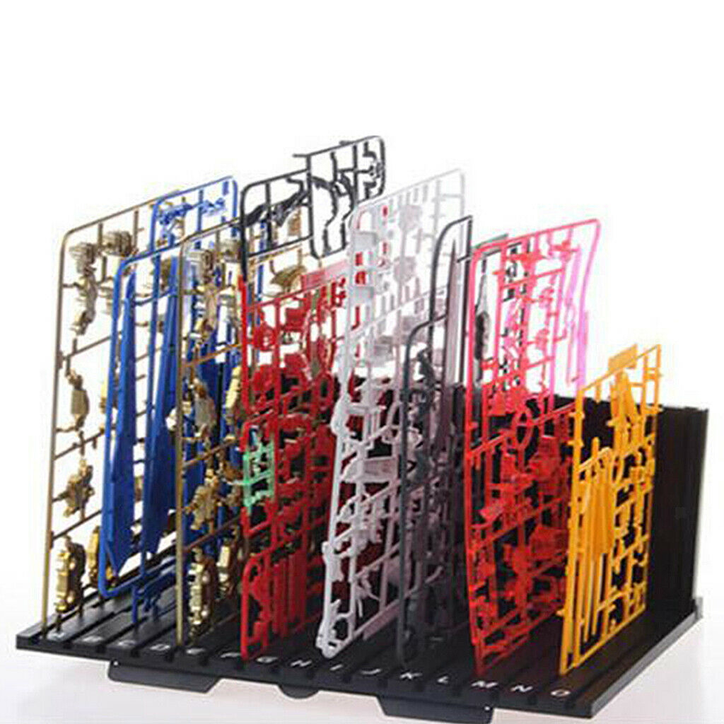Plastic TG Pieces Shelves Placement Rack for Gundam Parts Black 20x20cm
