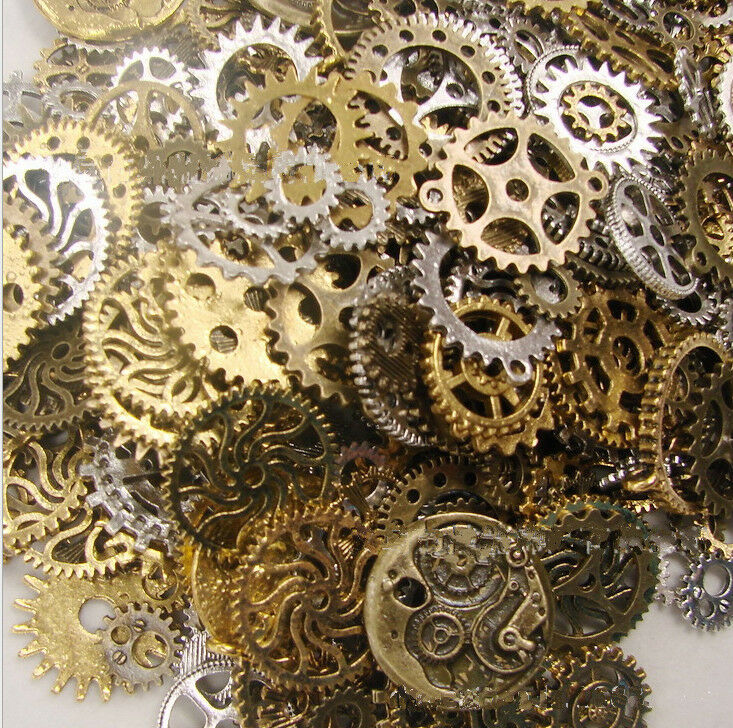 50g Watch Parts Steampunk Jewellery Art Craft Cyberpunk Cogs Gears DIY Cha.l8