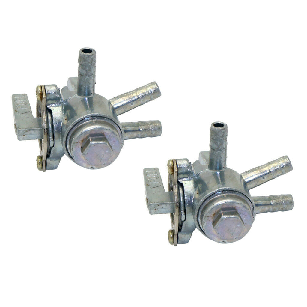 2 x 3 Way 6.2mm Dirt Bike Fuel Tank Shut Off Valve Gas Fuel Petcock Tap