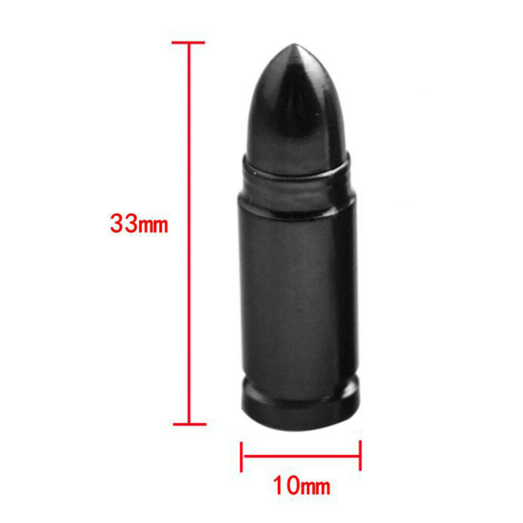 4Pcs Auto Motorcycle Bullet Aluminum Tire Valve Stem Caps Colorful
