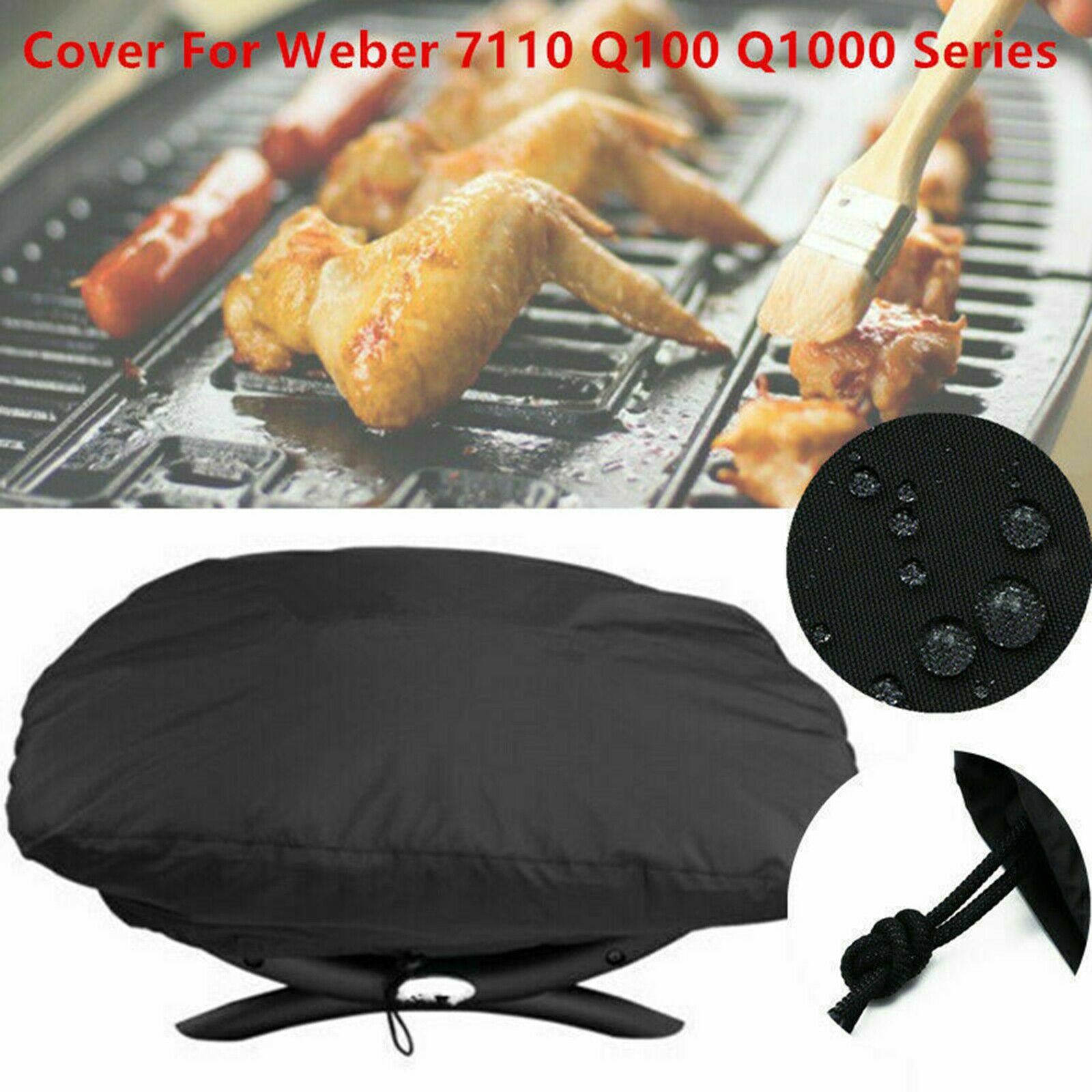 Garden BBQ Stove Grill Cover Protector UV Resistant for Weber 7110 Q1000