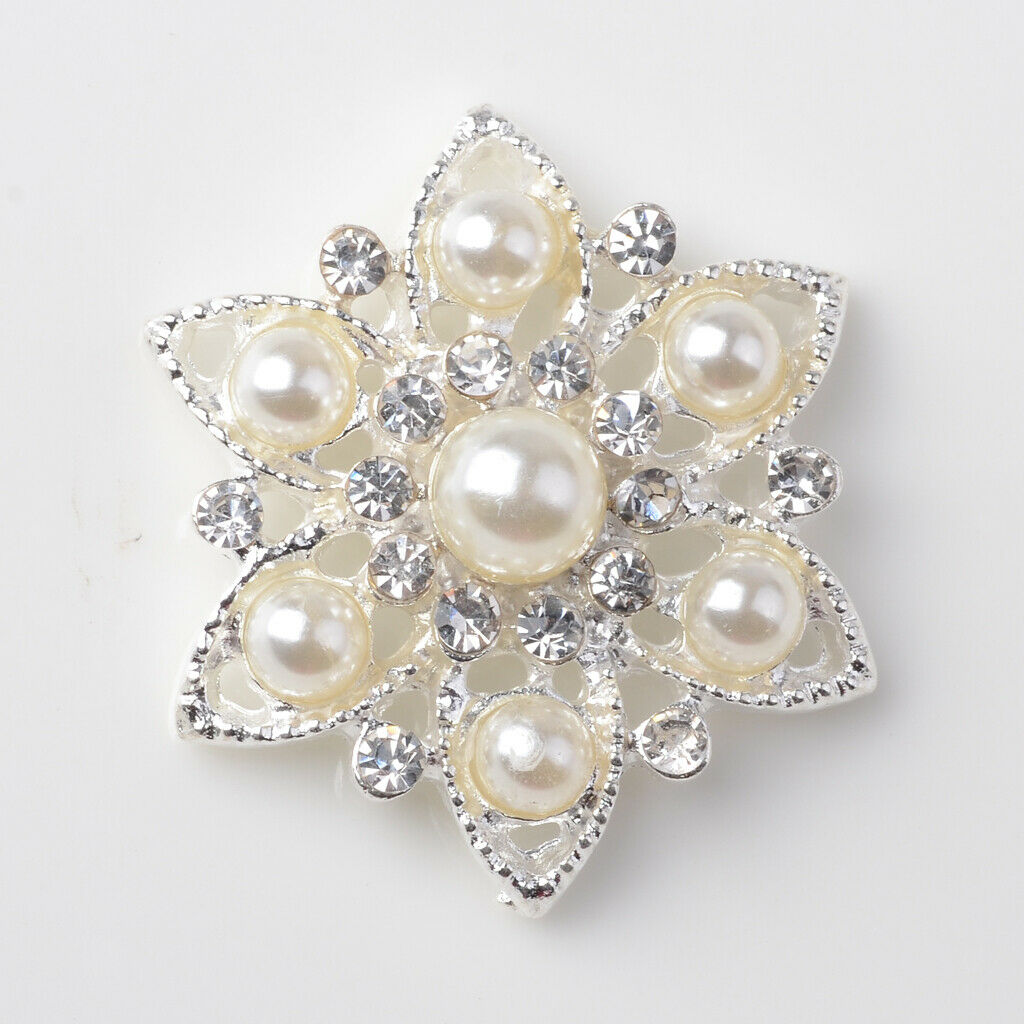 10pcs Alloy Pearls Flatback Rhinestone Crystals Sew Ons Componetns Scrapbook