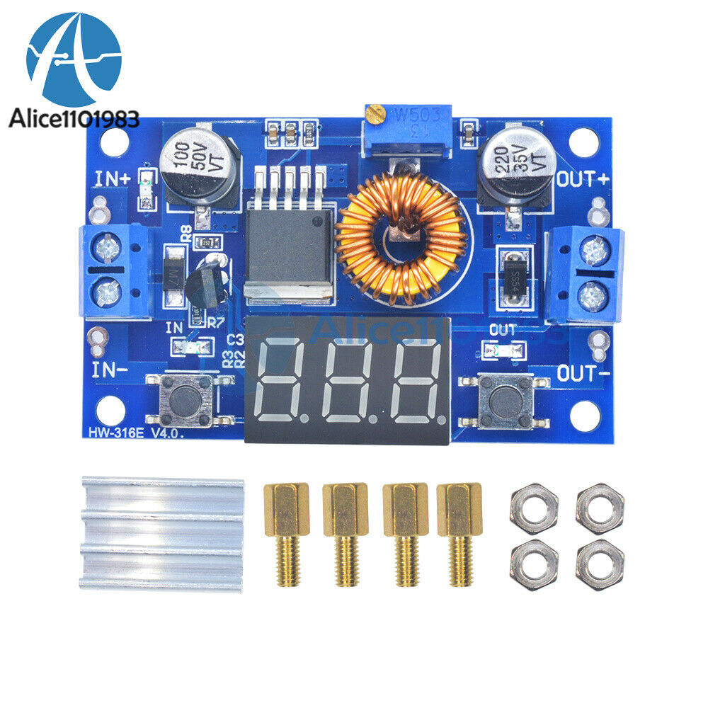2PCS 5A Adjustable Power CC/CV Step-down Charge Module LED Driver With Voltmeter