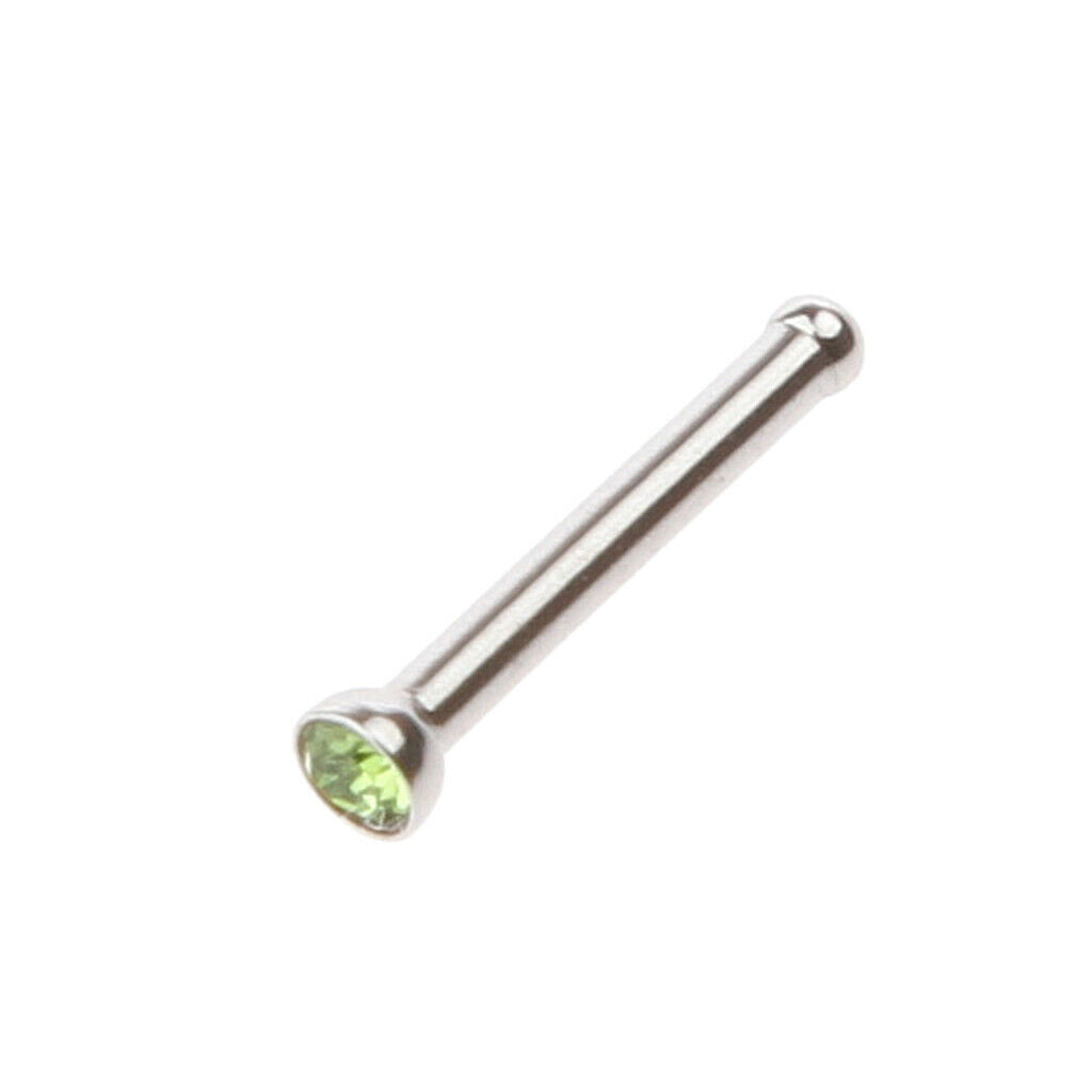20 Pcs Mix Colour Crystal Bulk Lot Nose Ring Bone Straight Stud Bar Piercing