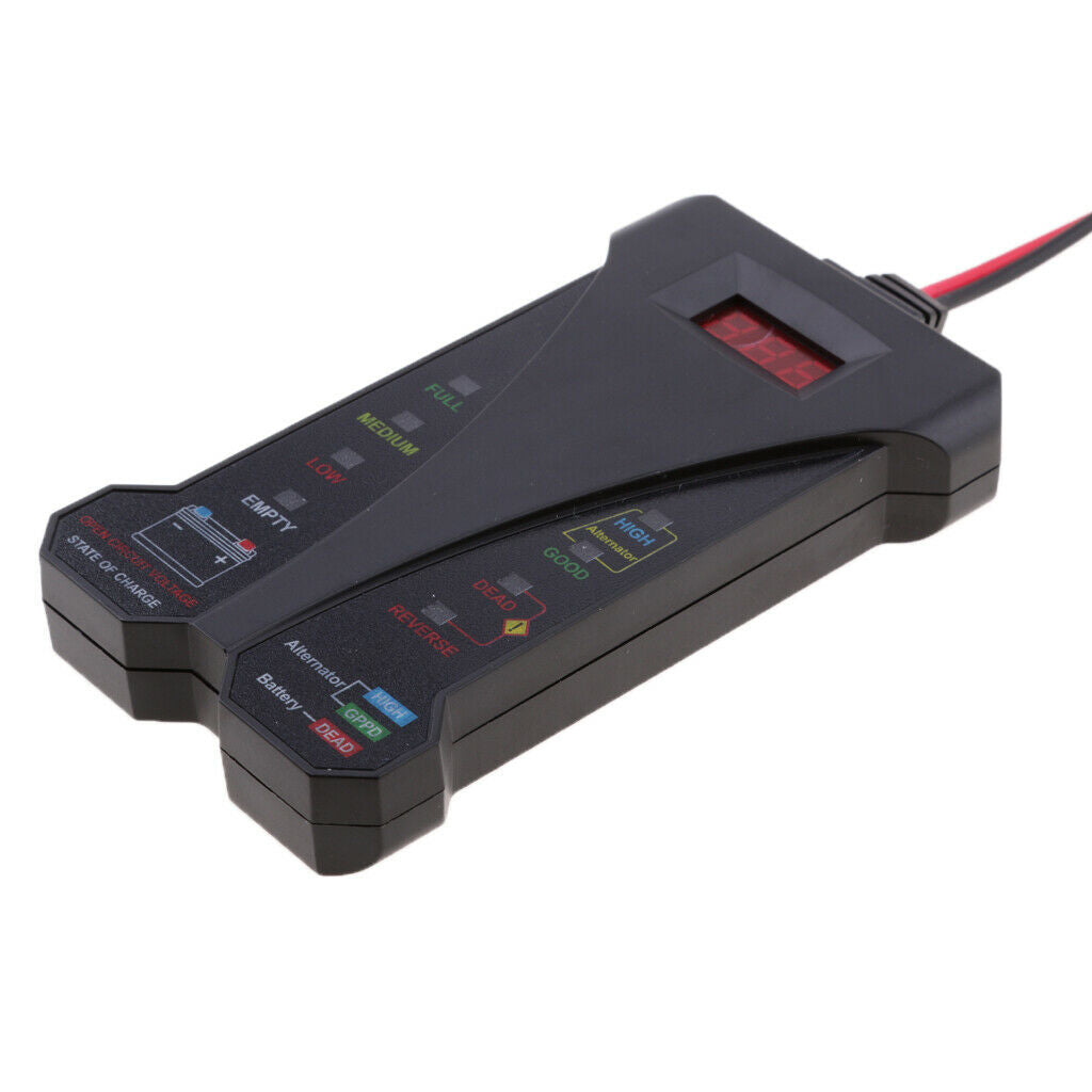 Car Digital Battery  Voltmeter & Charging System Analyzer with Clamps