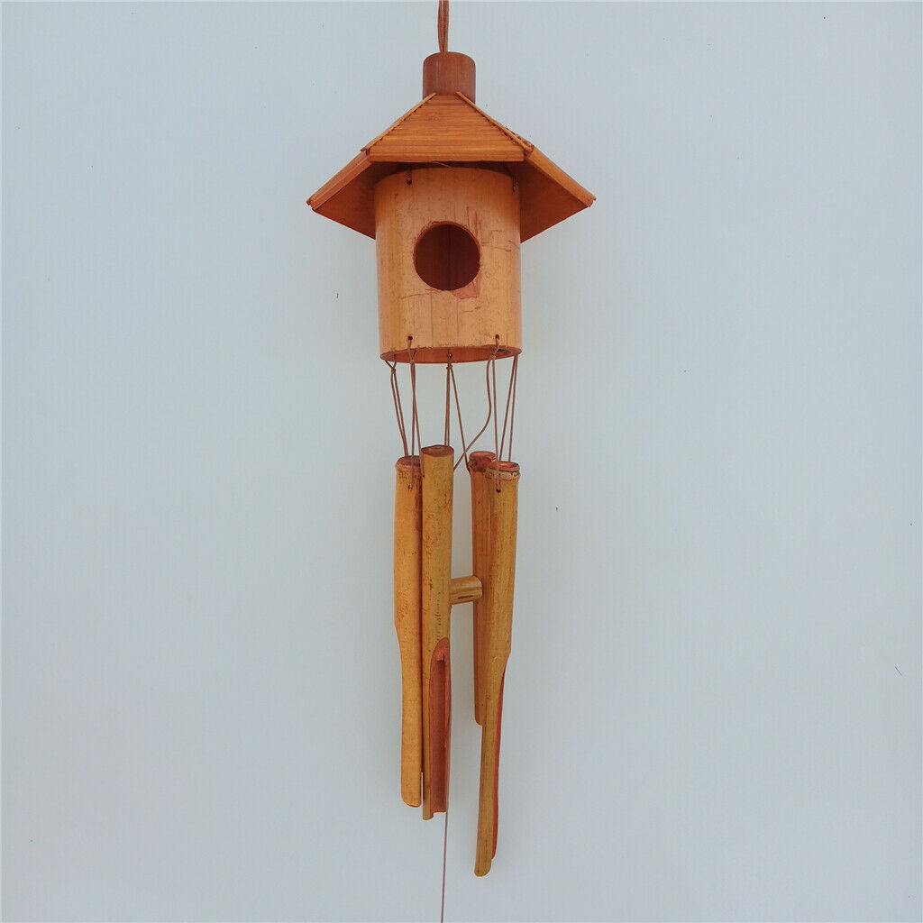 Bamboo Windchime Outdoor Wall Tree Art Decor Garden Patio Ornament Brown