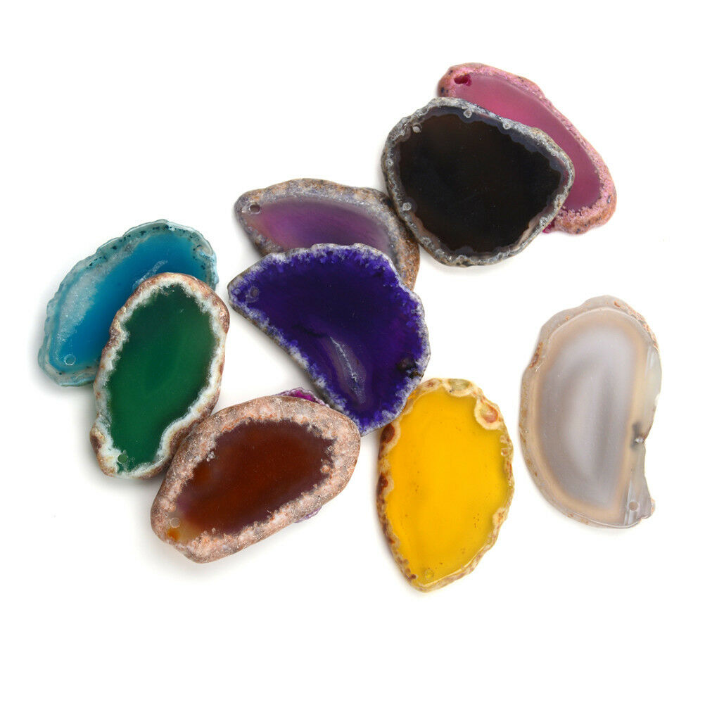 New Natural Agate Slices Geode Polished Slab Brazil Crystal Quartz Ornamen.l8