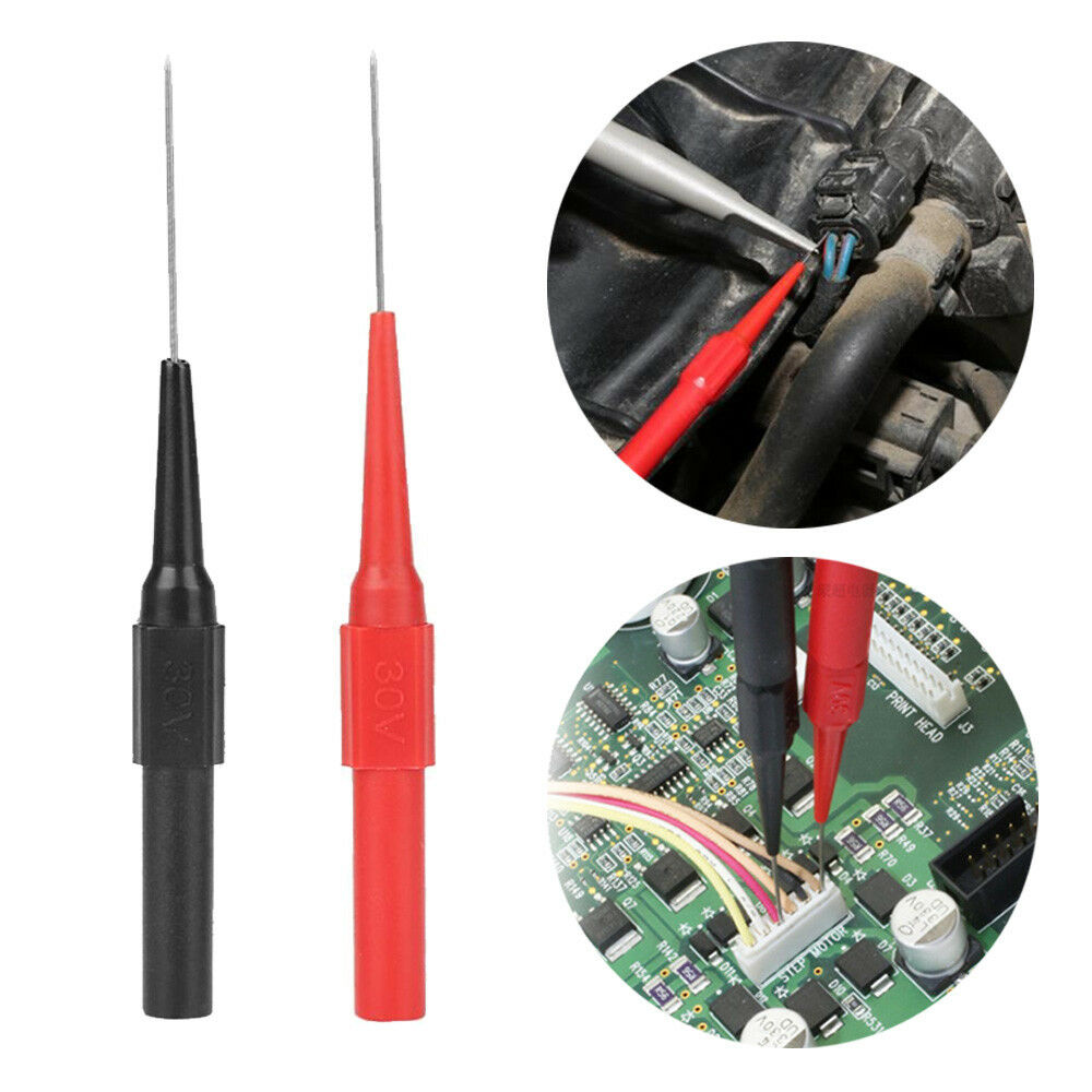 2Pcs/Set Insulation Piercing Needles Non-destructive Test Probes Tools Red+Black