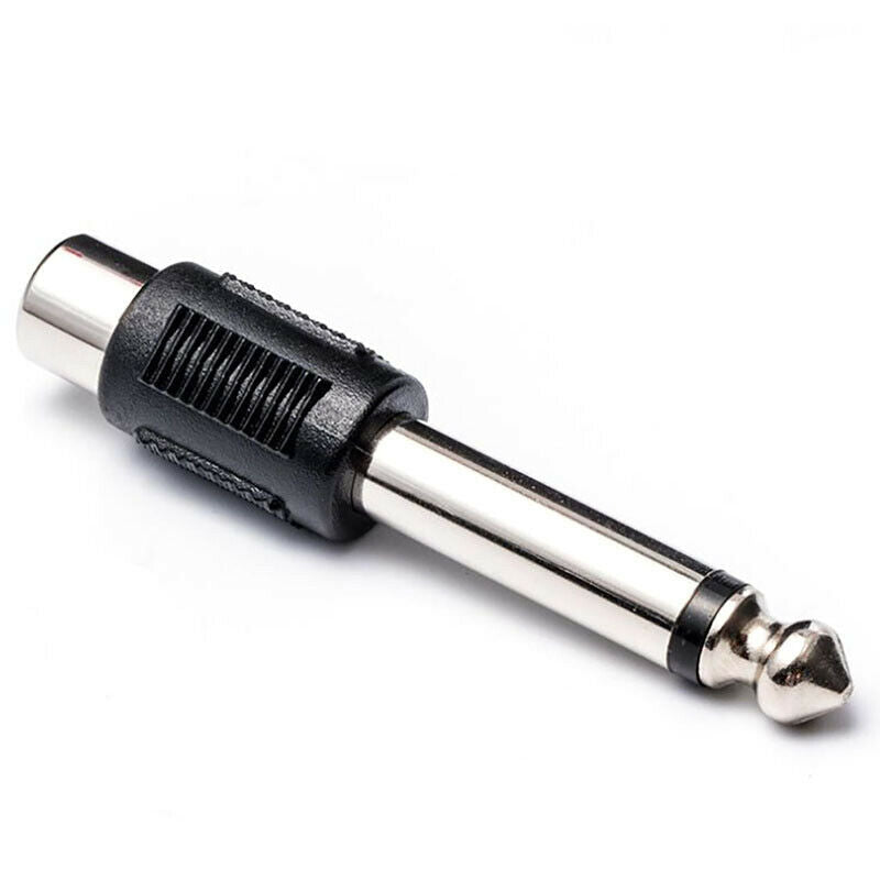 10 Pcs RCA Female Jack To 6.35mm 1/4" Male Mono Plug Audio Adapter Connect.DD