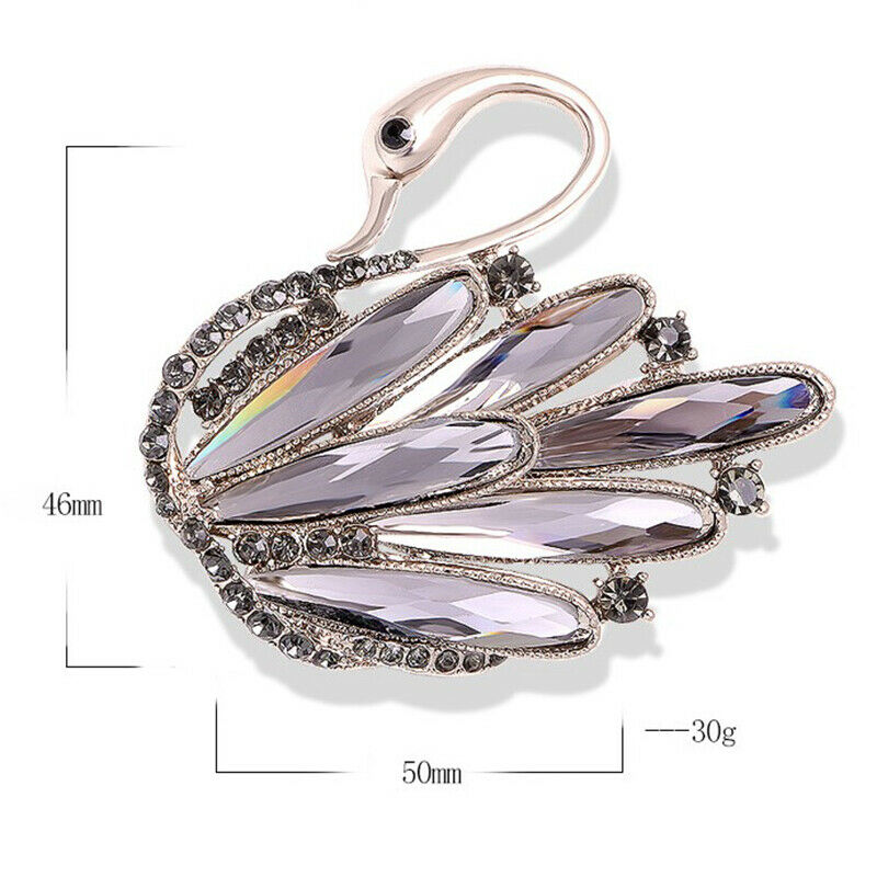 1pc Rhinestone Crystal Swan Pins and Brooches for Women Swan Animal Broo.l8
