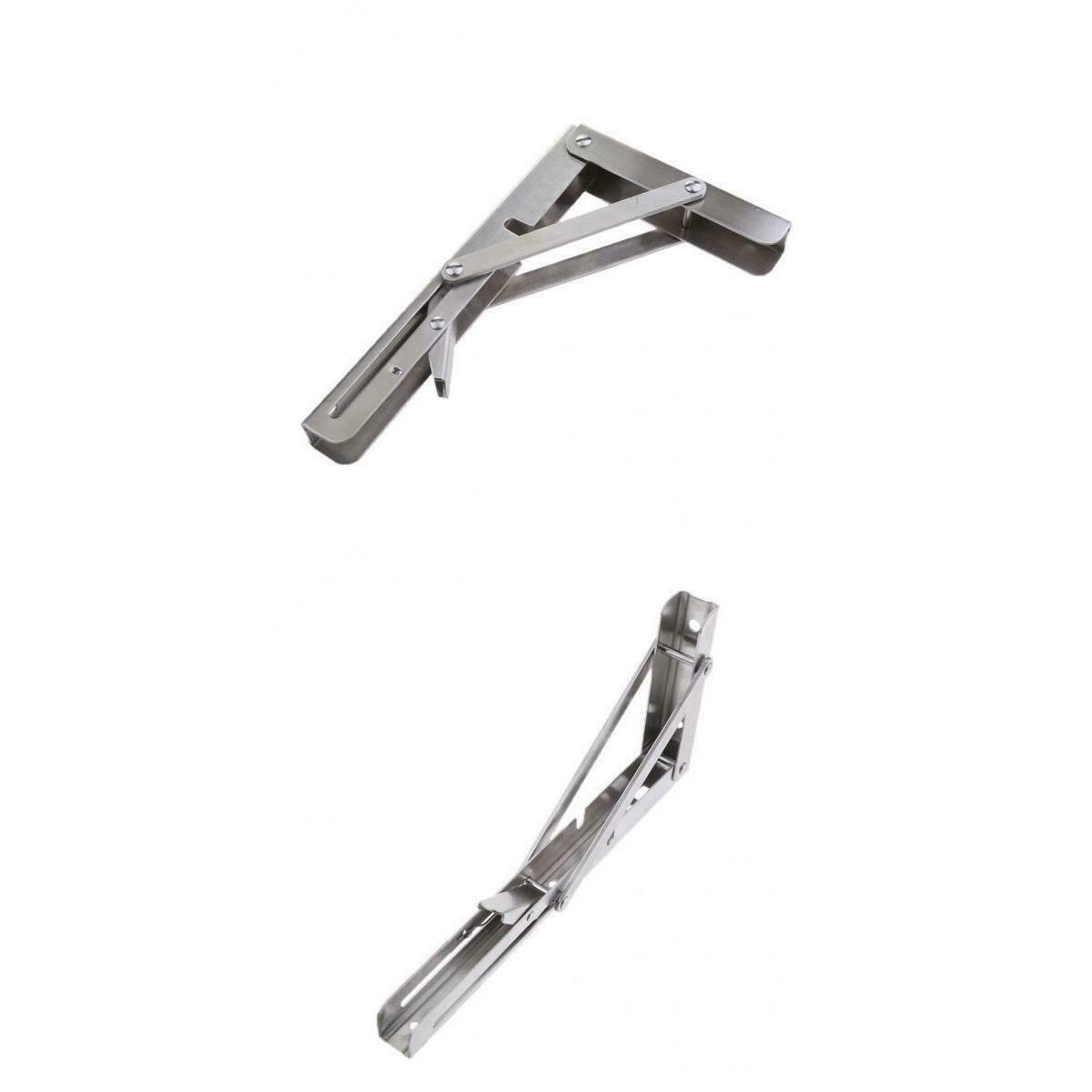 2pcs 304 Stainless Steel Folding Boat Bench Shelf Table Bracket 8 Inch 10 Inch