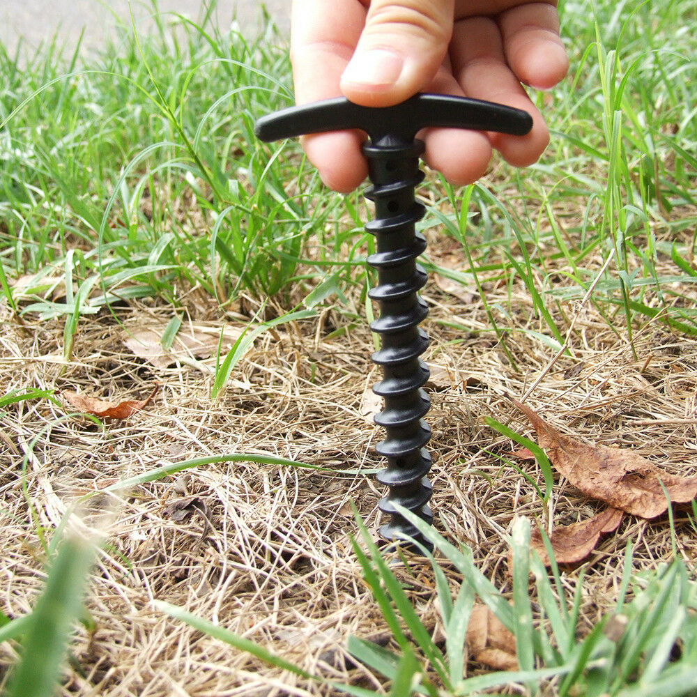 5x Plastic Screw Spiral Tent Peg Stakes Nail Outdoor Camping Awning Trip Kit