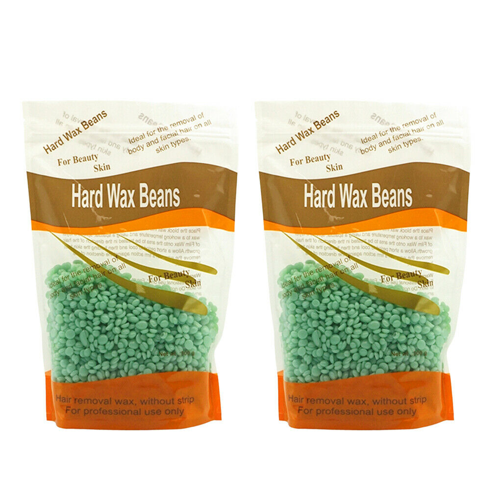 2 Bags, Natural Hard Wax Beans Body Hair Removal Bikini Solid Waxing Beads