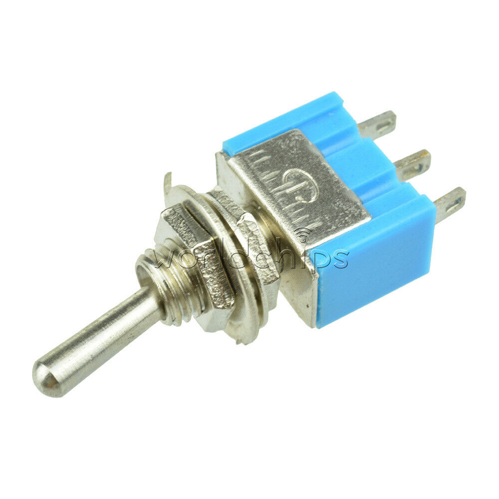 10pcs SPDT MTS-102 3-Pin SPDT ON-ON 6A 125VAC Mini Toggle Switches