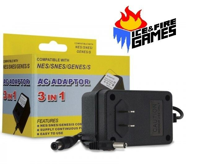 New Nintendo NES Set: 2x Dogbone Controllers + AC Adapter Power Cord