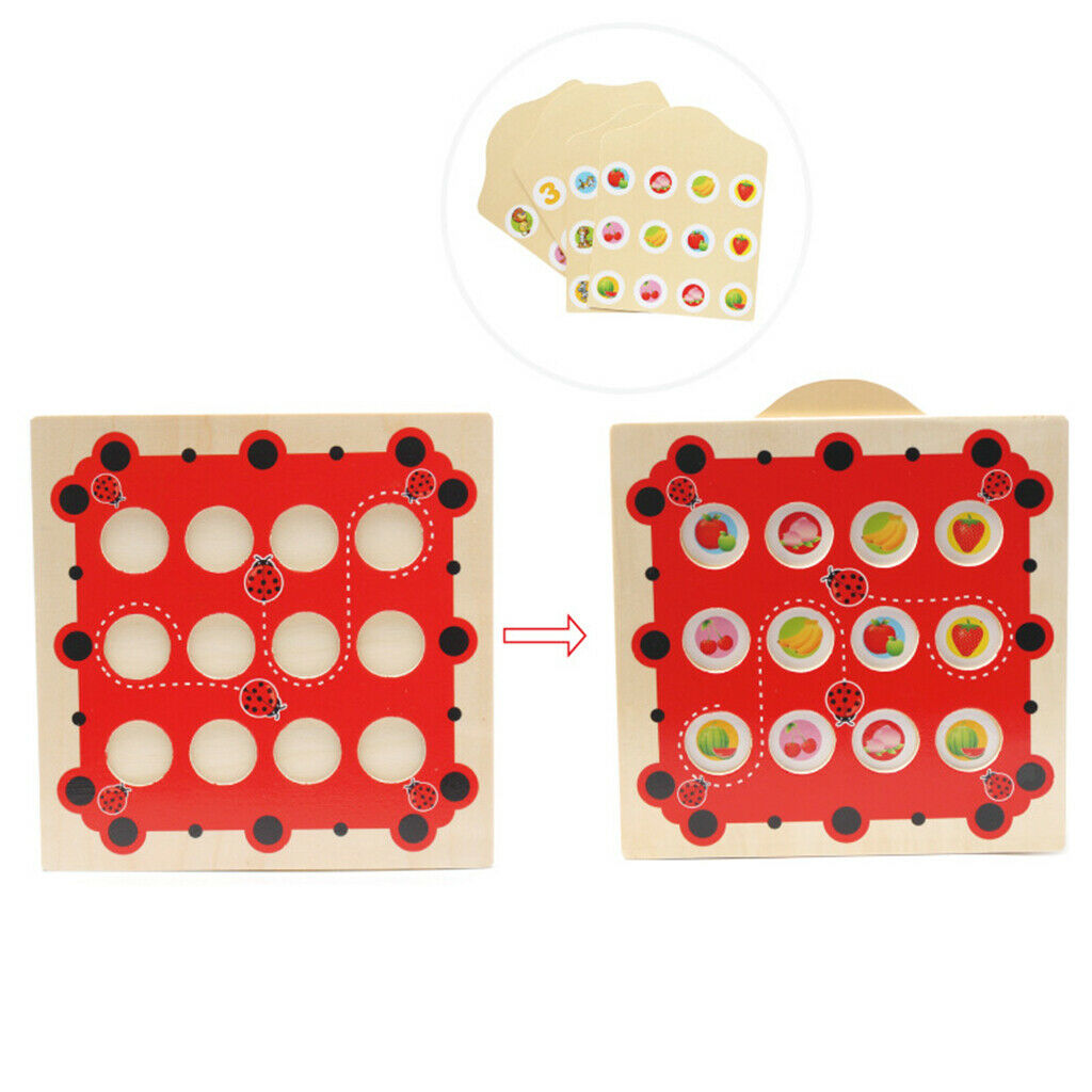 Wooden Ladybird Animal Board Matching Memory Training Puzzle Game Preschool