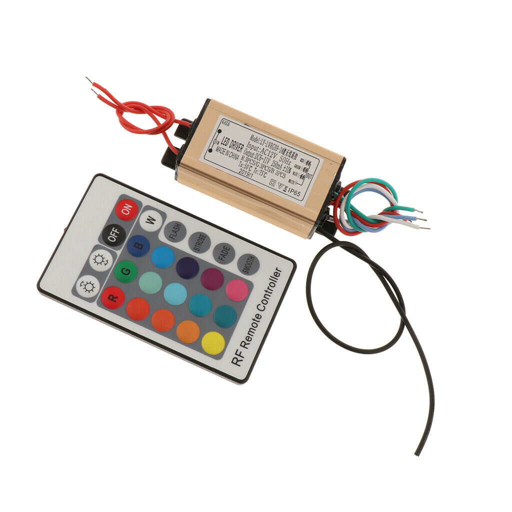 AC 12V to 24V 3W to 18W 24 Button Wireless Remote Control RGB Light Driver