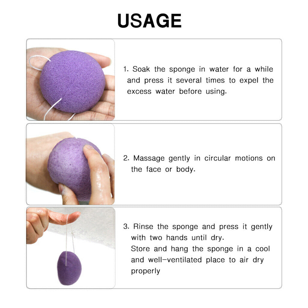 Konjac Facial Exfoliating Sponges Natural Face Wash Cleaning Puff Yellow